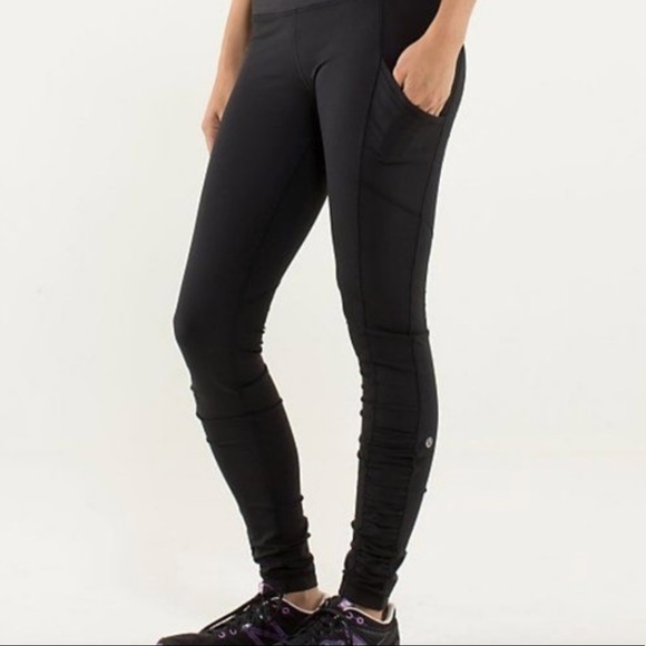 lululemon athletica Pants - Black lululemon speed up tights with ruffled legs